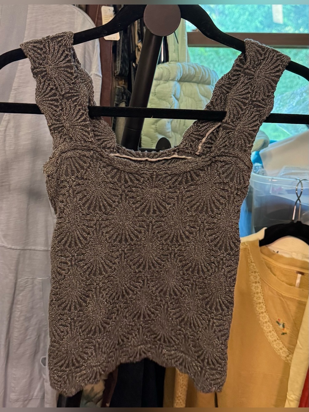 NWOT Free People FP Intimately Love Letter Cami - Black grey - XS/S - Picture 7 of 9